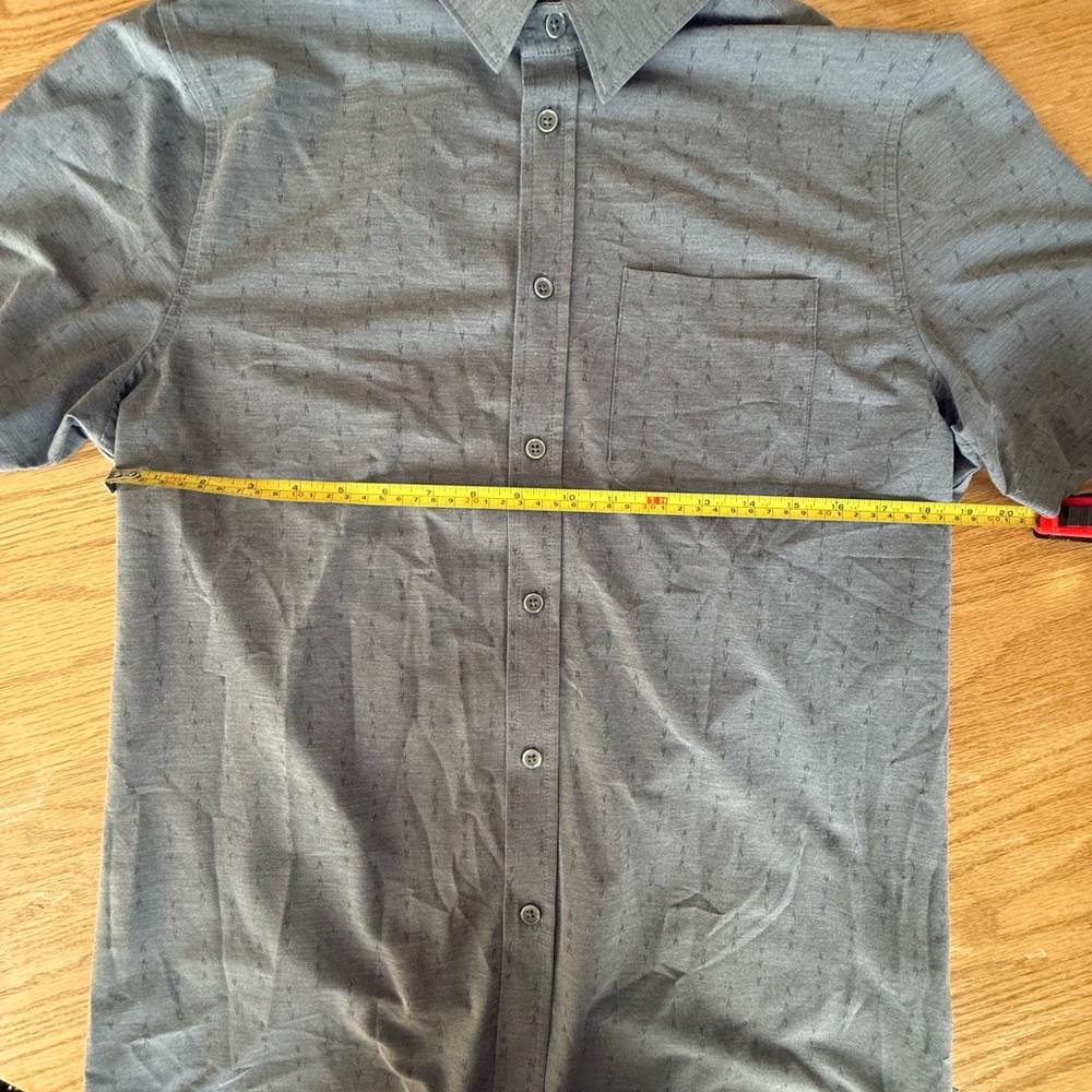 Vuori bridge button Down Geometric Blue Patterned Shirt M - Picture 7 of 8